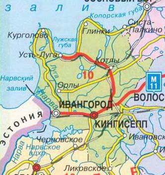 Карта кингисеппского района лен обл